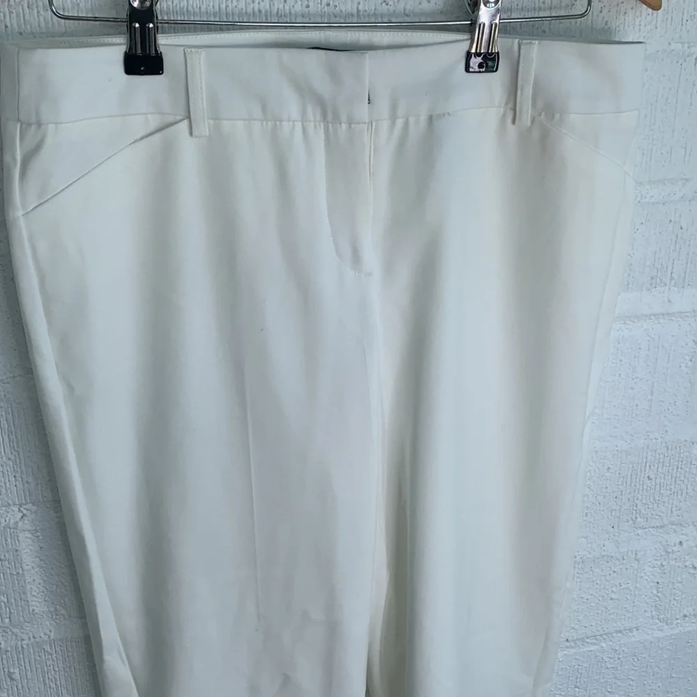 Harve Benard White Pleated High Rise Trouser Pants sz 8
